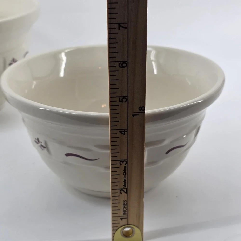 Longaberger 3 Woven Traditions Red Nesting Mixing Bowls 10/8/6.5